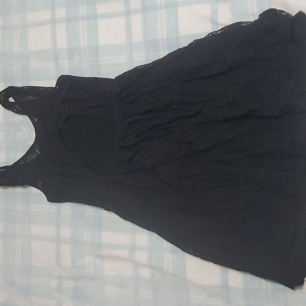 MIDNIGHT HOUR Black Floral Lace Short Dress Size Medium - Picture 3 of 8